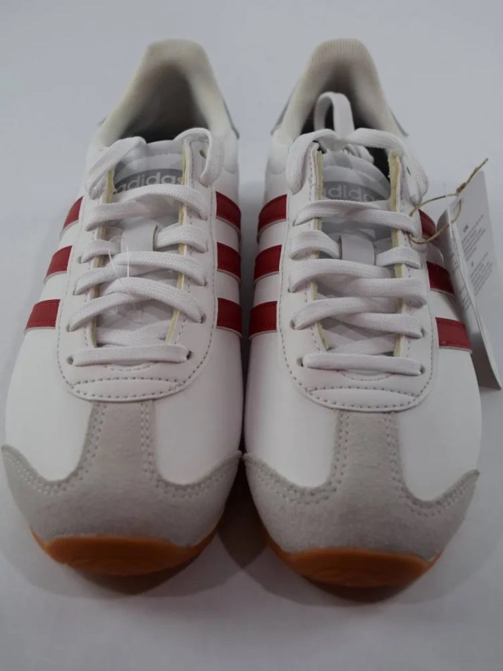 Adidas White Sneakers with Red Three Stripes Runvista Halo model : k16037 - Picture 2 of 12